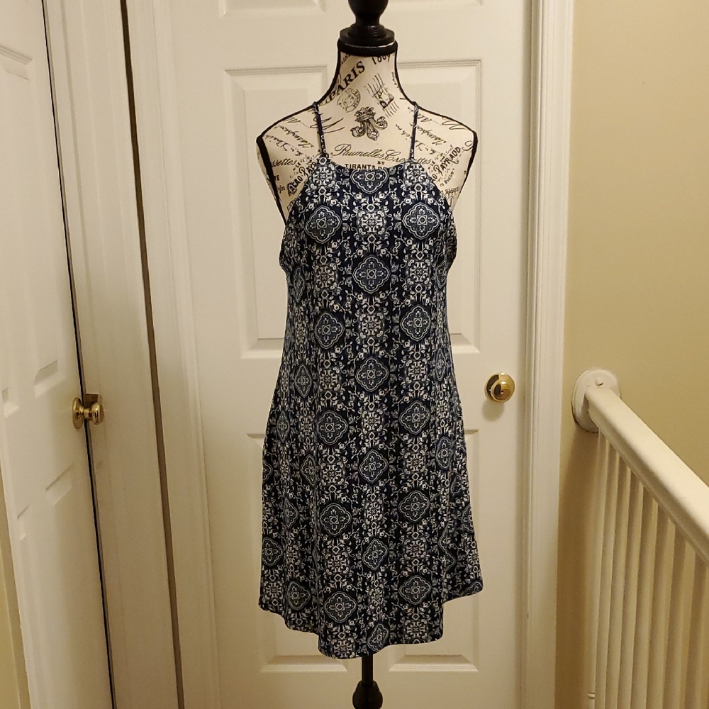 Nine Britton Navy Blue and White Dress-Sz L